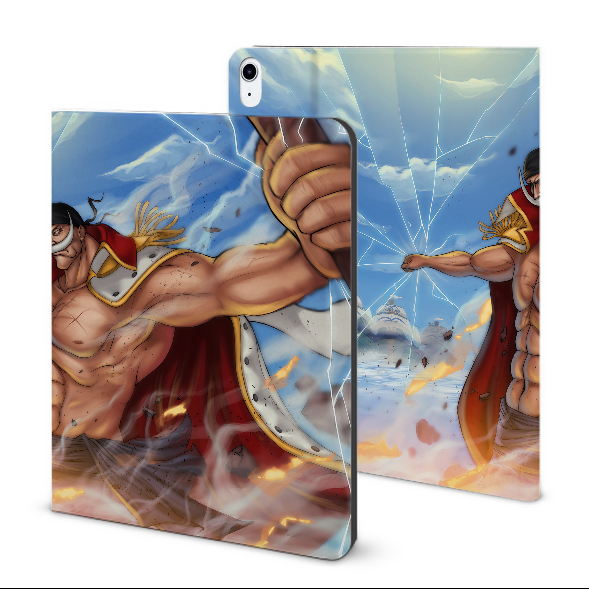 （画像用） ワンピース ONE PIECE IPad ケース ブック型 PUレザー TPU 耐衝撃 軽量 薄型 ペン収納なし 全面保護 IPad 各モデル対応